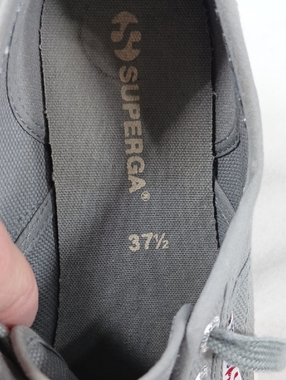 Superga womens Gray Canvas Low-Top Lace-Up Sneakers - Picture 7 of 10